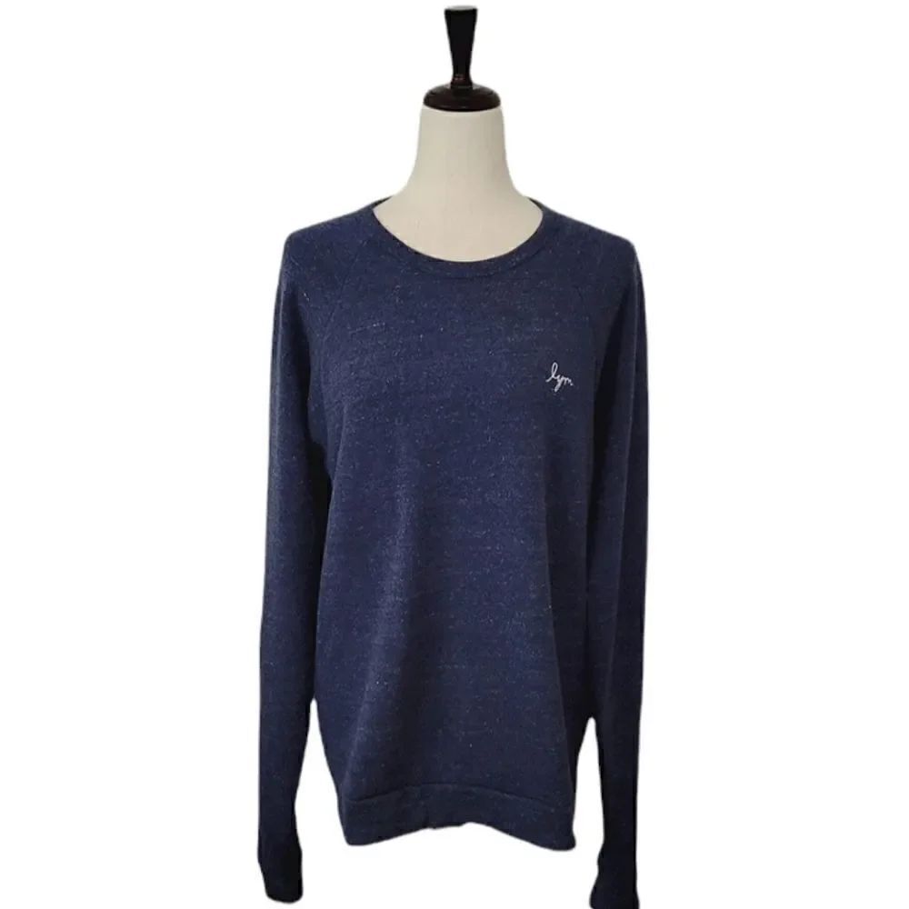 Love Your Melon Heathered Speckled Blue Raglan Sleeve Sweatshirt Size L - Picture 2 of 8